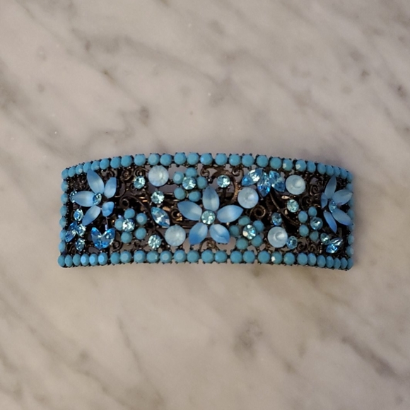 Set of 4 beaded barrette hair clips (+Hair tie) - Picture 5 of 6